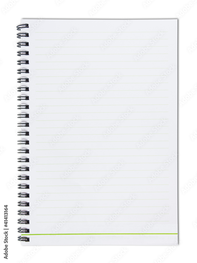 Blank one face white paper notebook