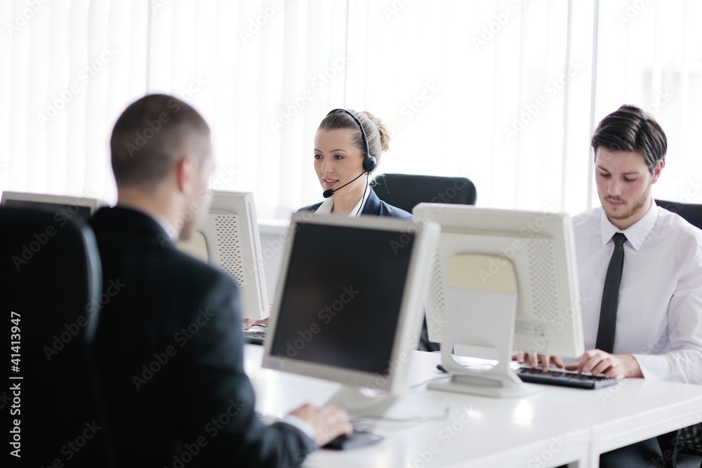 business people group working in customer and helpdesk office