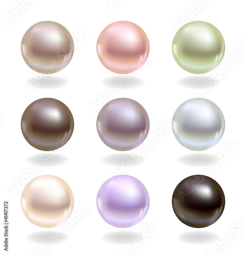 Pearls of different colors