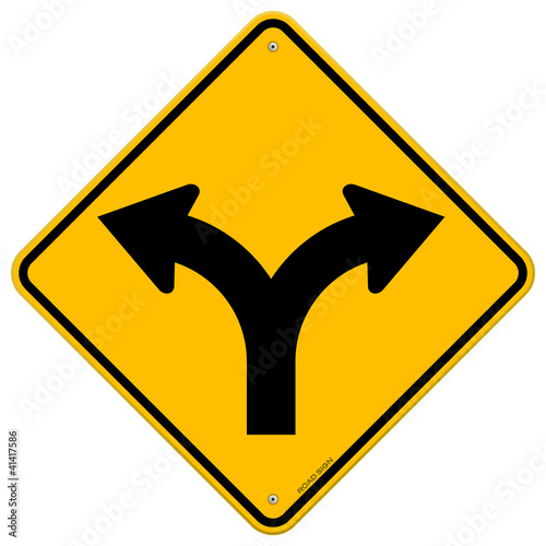 Fork in Road Sign
