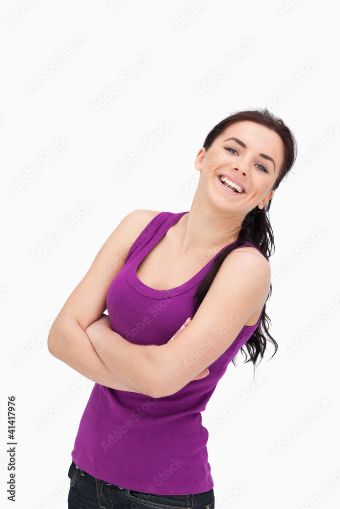 Laughing woman with folded arms Laughing woman with folded arms