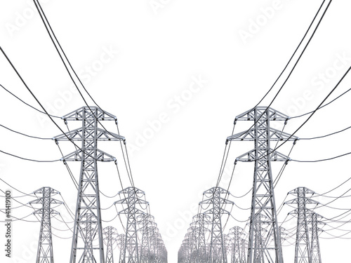 power line on a white background