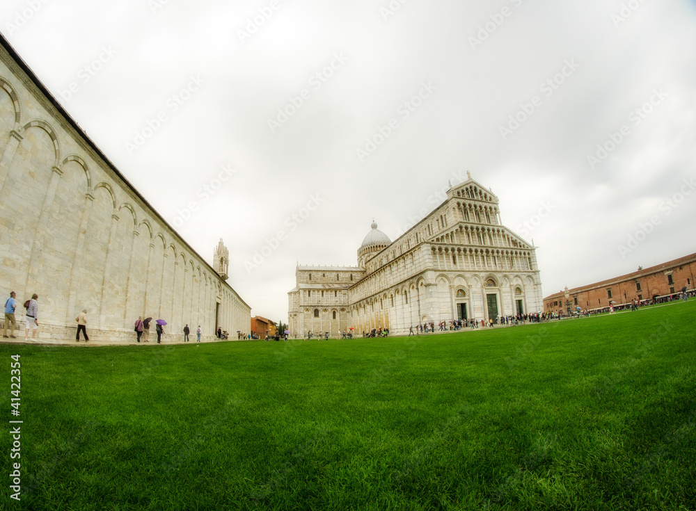 Cathedral, Baptistery and Tower of Pisa in Miracle square