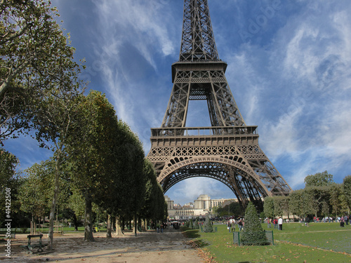 Eiffel Tower in Paris, view from Champs de Mars © jovannig
