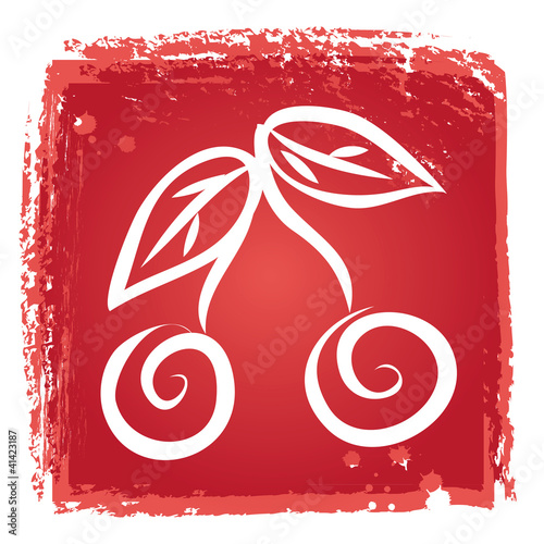 Vector illustration of red cherry