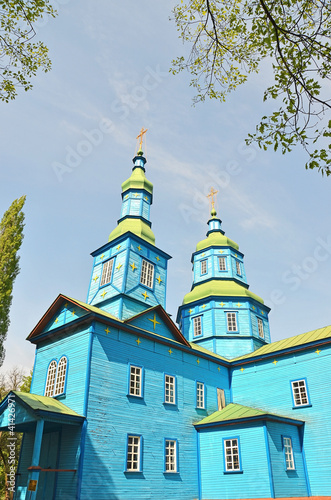 Antique wooden chapel, Pereiaslav-.Khmelnytskyi, Ukraine. photo