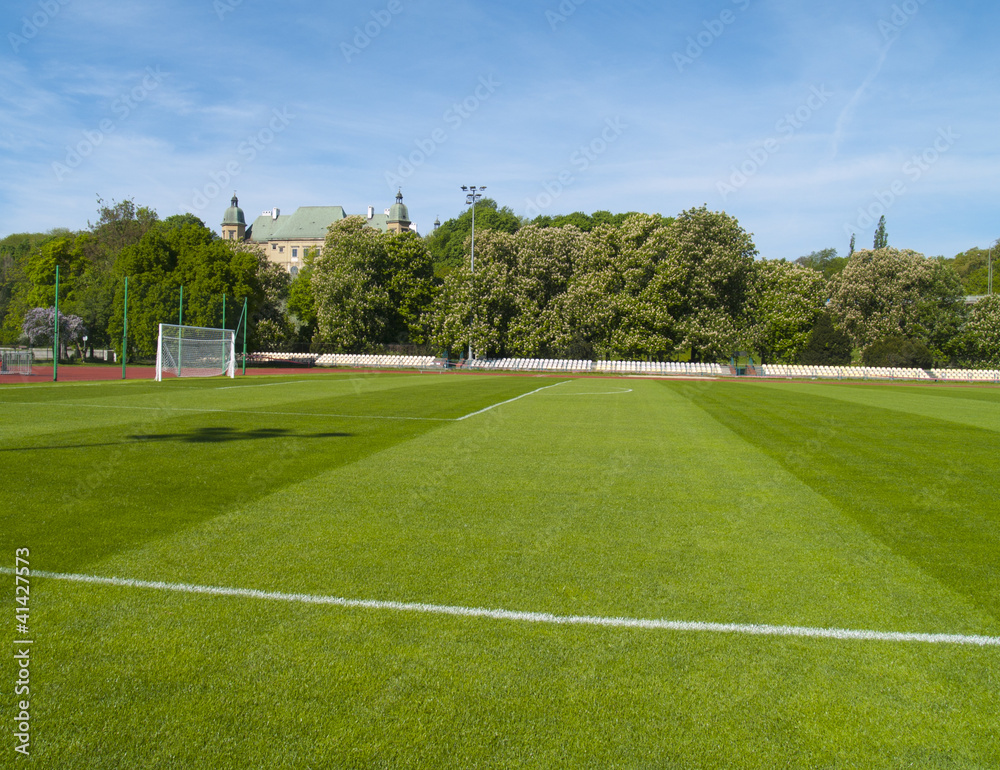Football field in city park