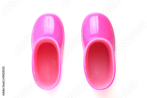 ピンクの雨靴