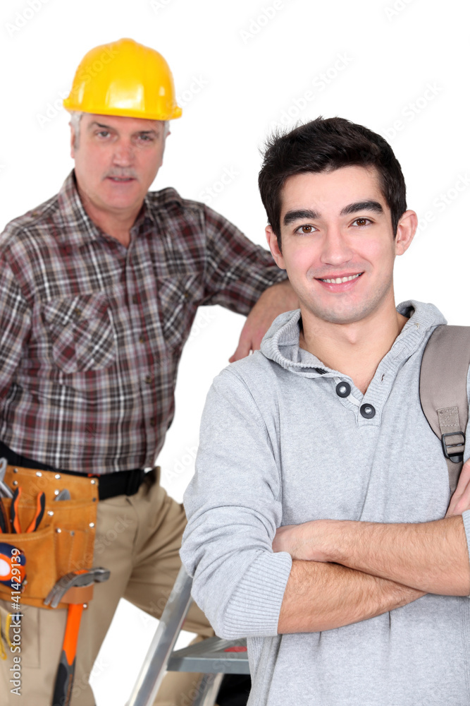 Builder and a college student Builder and a college student