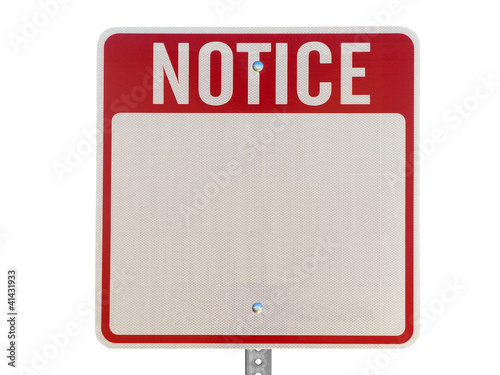 Blank Notice Caution Sign I...