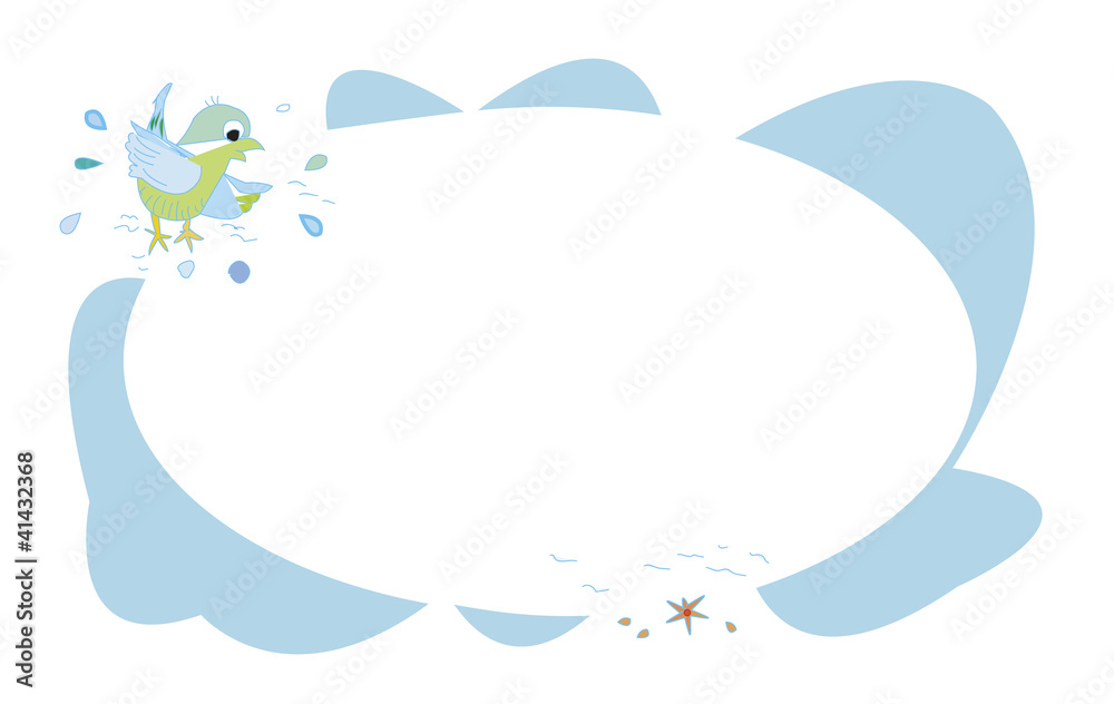 Obraz premium 水浴びをする鳥