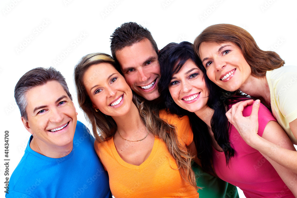 Group of happy people. Group of happy people.