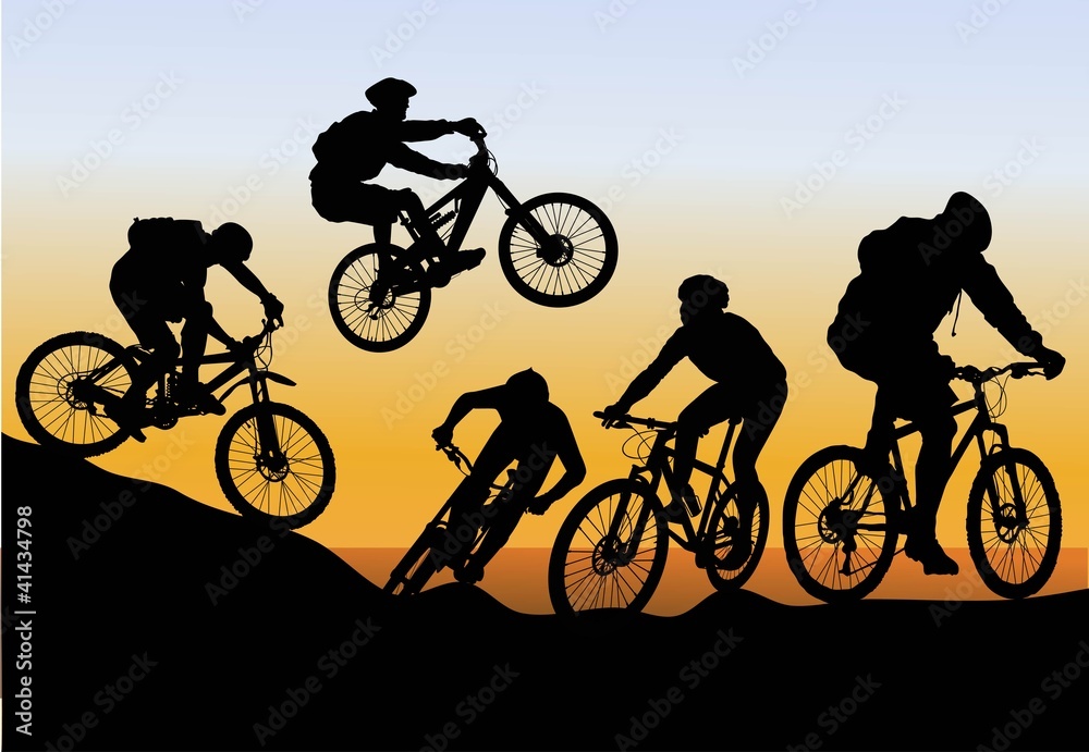 Naklejka premium conquer mountain biking