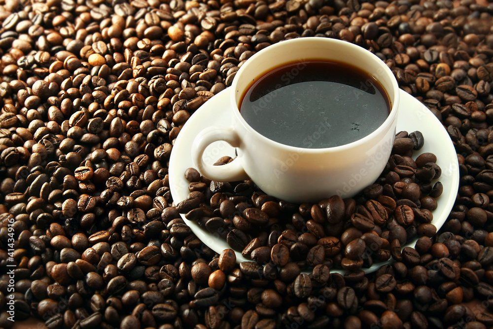 Espresso cup with coffee beans Espresso cup with coffee beans
