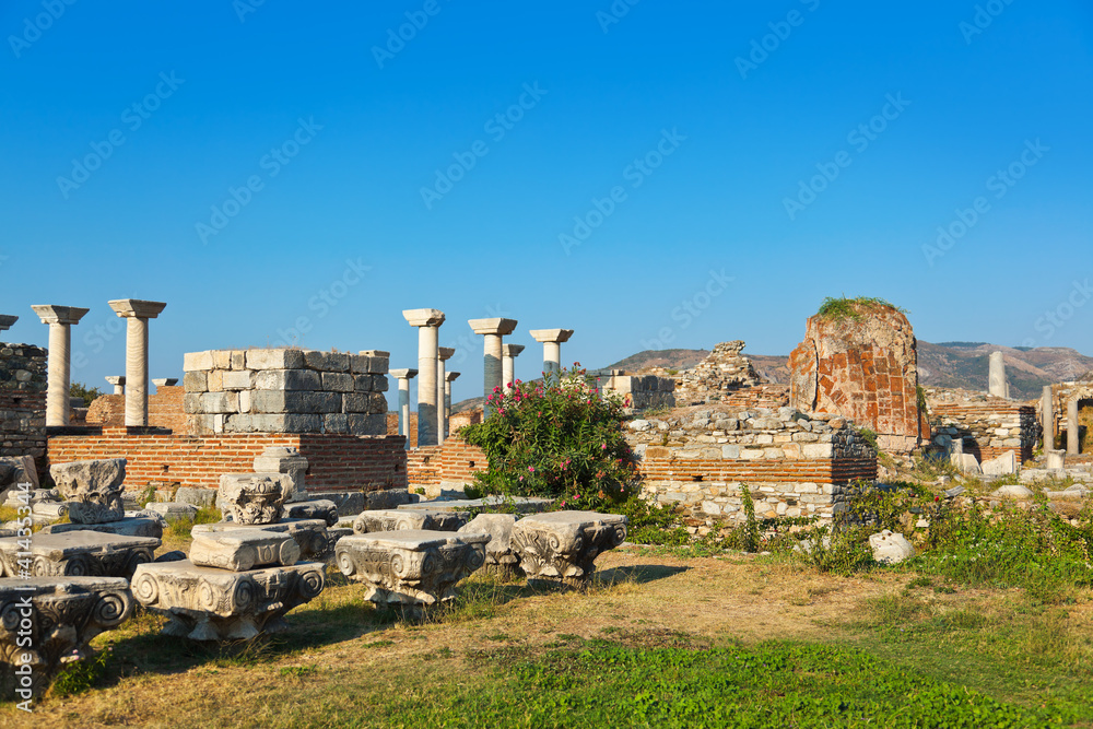 Ruins of st. Johns Basilica at Selcuk Ephesus Turkey