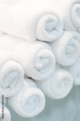 Obraz na płótnie closeup of the bath towels w salonie