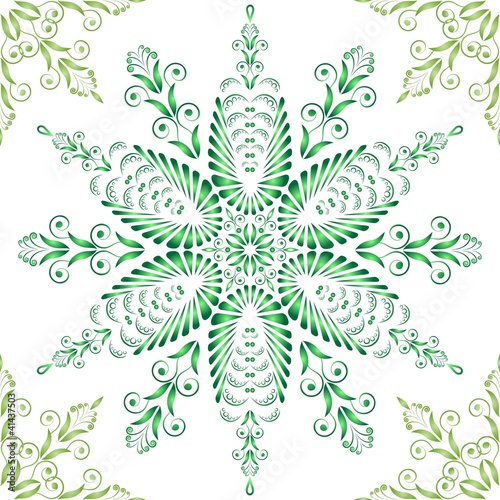 Admirable square green pattern on a white background