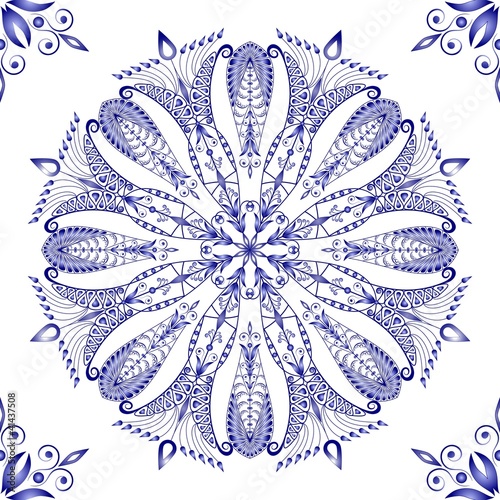 Admirable square blue pattern on a white background