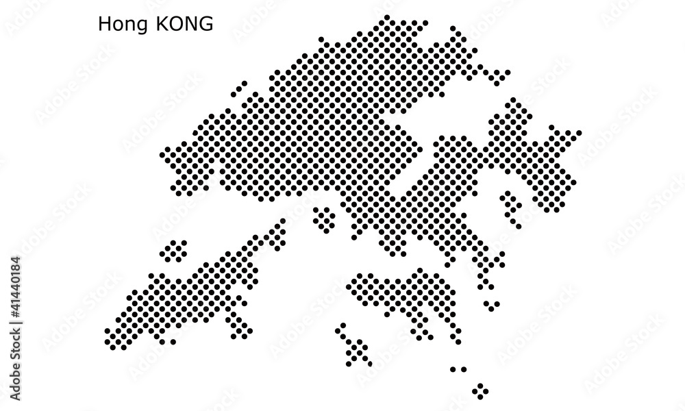 Fototapeta premium Large dots - Hong Kong Map