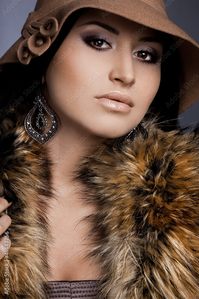 beautiful fashionable woman in fur beautiful fashionable woman in fur