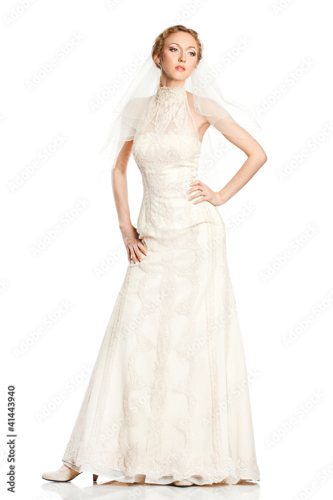 Bride in beautiful white dress Bride in beautiful white dress