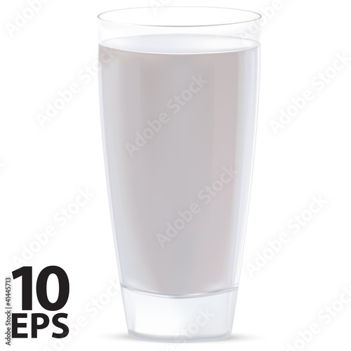 Milk glass. Vector illustration. Mesh