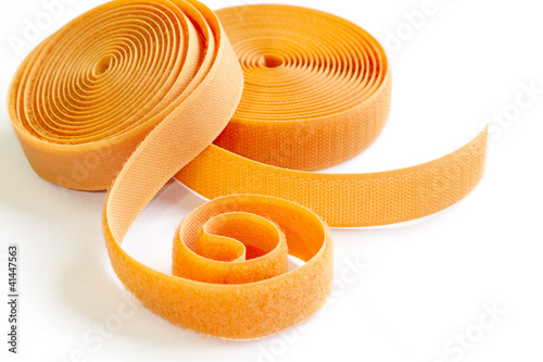 two roll of Velcro on white background photo