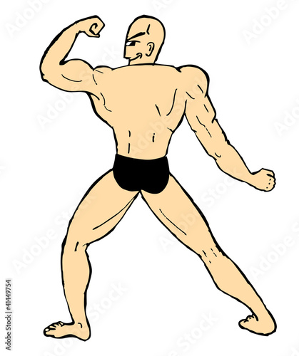 Strong cartoon man