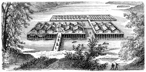 The village on stilts on Lake Zurich (reconstruction)