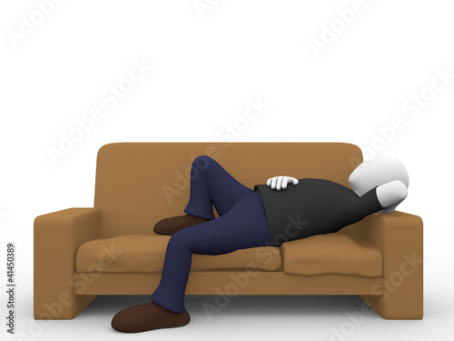 Man lying in the sofa
