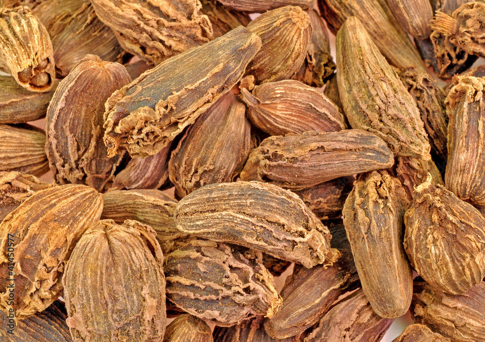 Fototapeta premium close up of pile of black large cardamom