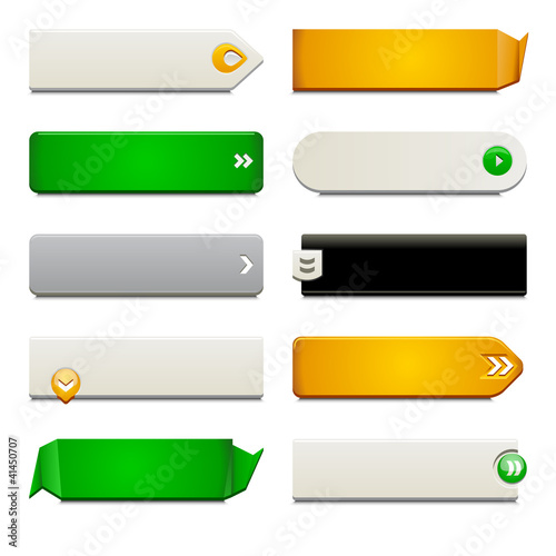 Flat Web Button Elements