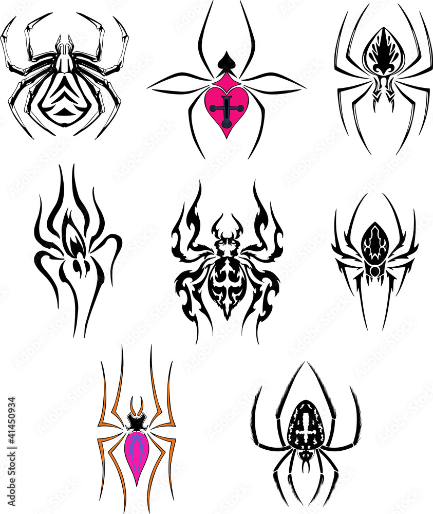 Fototapeta premium Stylized spiders