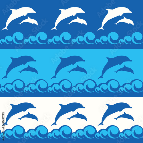 seamless pattern with dolphins