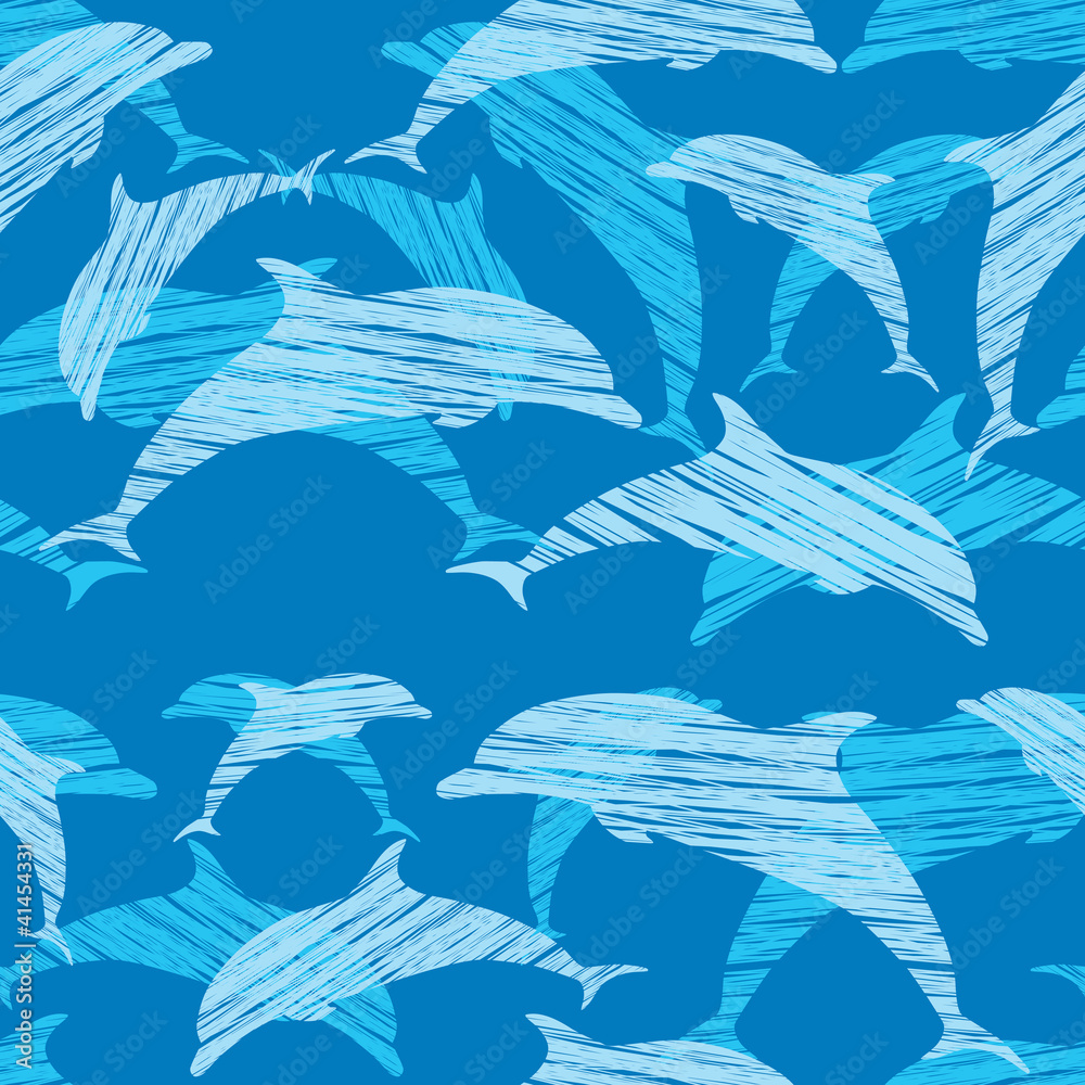 Fototapeta premium seamless pattern with dolphins