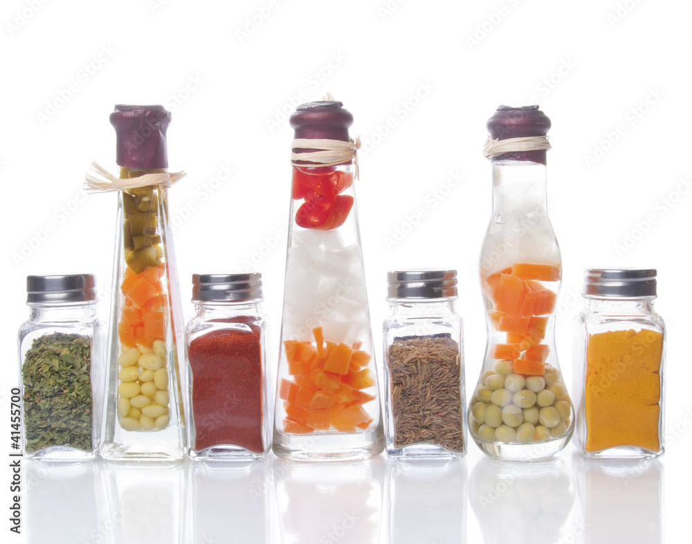 Decorative preserved vegetables and spice