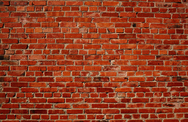 Poster Bakstenen muur Klassieke rode baksteen wand  © danr13