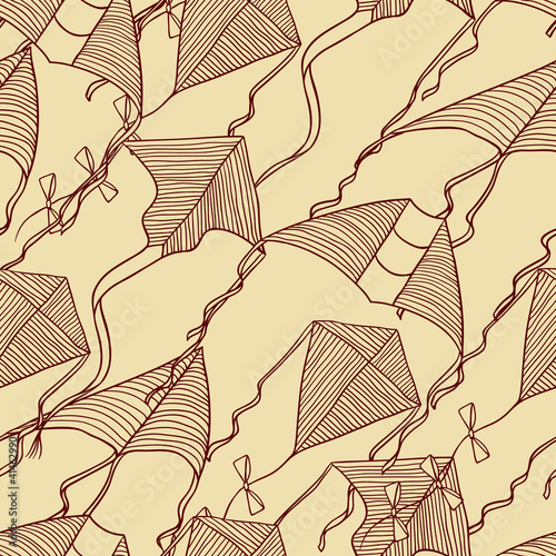 Vector kites for your design. Seamless pattern.