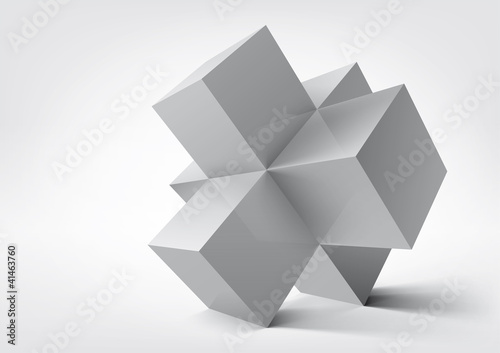 Abstract geometric shapes from cubes