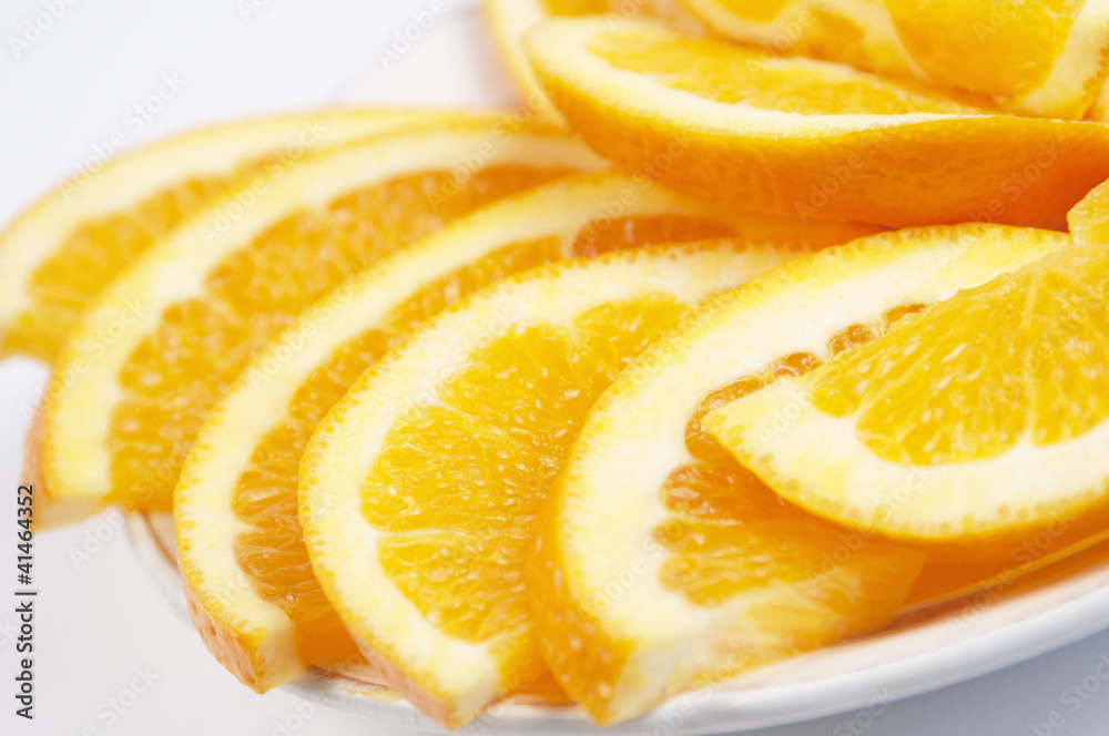 Orange cuts on a plate Orange cuts on a plate