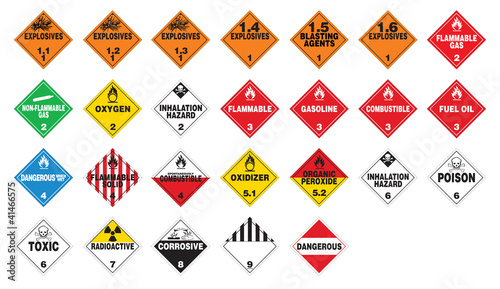 Hazardous materials - Hazmat Placards photo