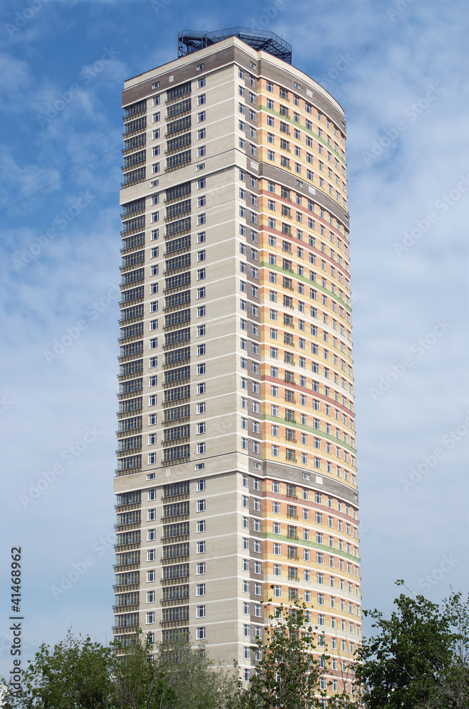 Single modern city high residential building