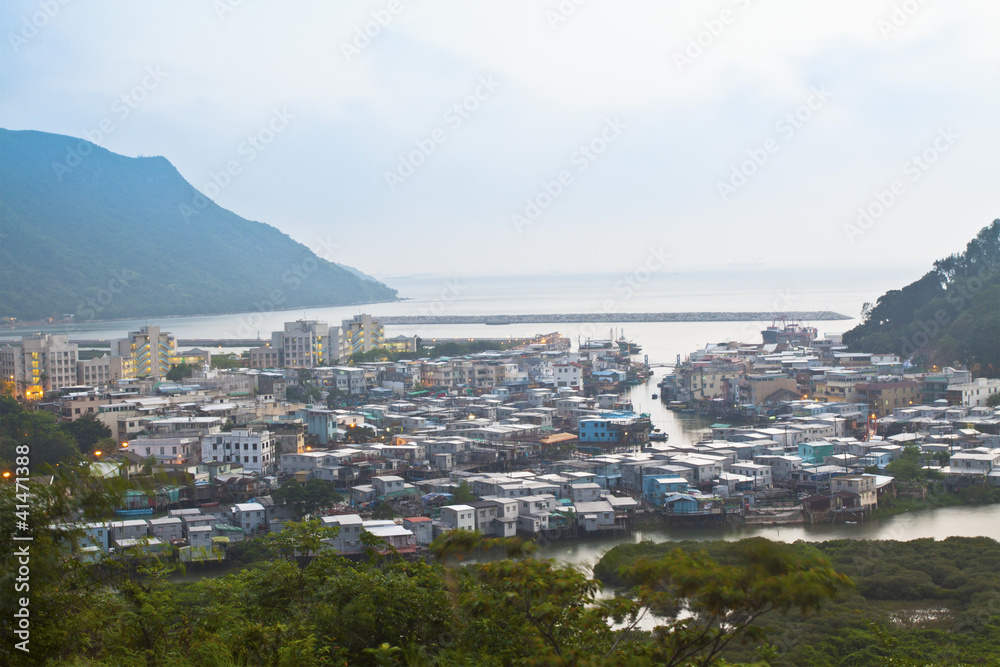 Tai O fishing village at night in Hong Kong Tai O fishing village at night in Hong Kong