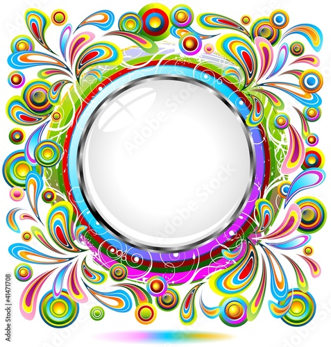 Cornice Design Colori Astratta-Abstract Pop Design Frame-Vector