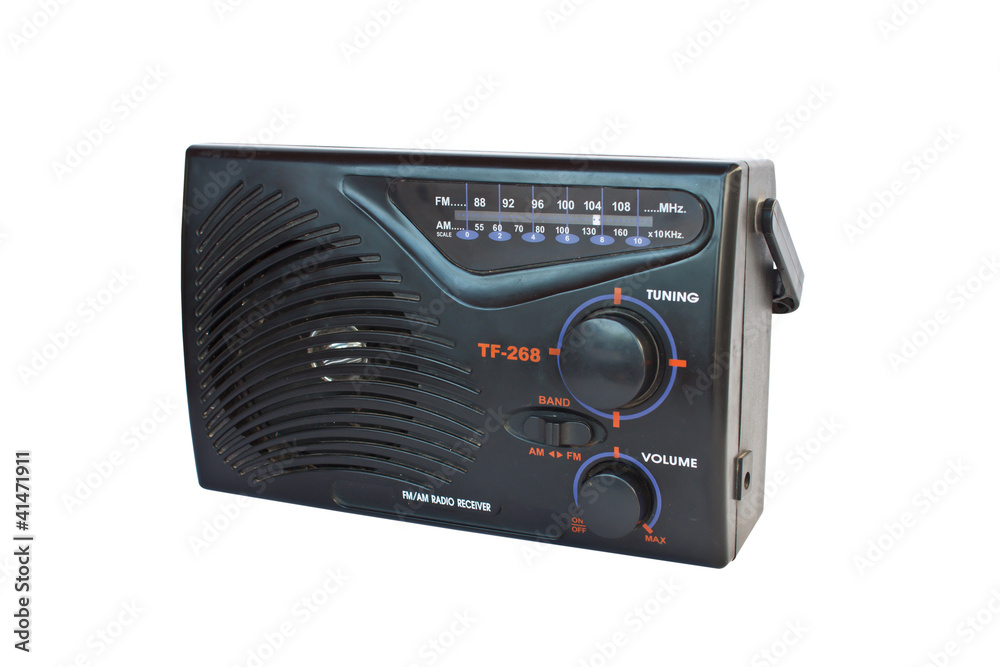 Fototapeta premium Classical transistor radio isolated