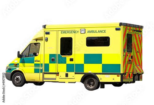 Emergency Ambulance isolated on white