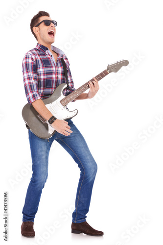 screaming guitarist playing