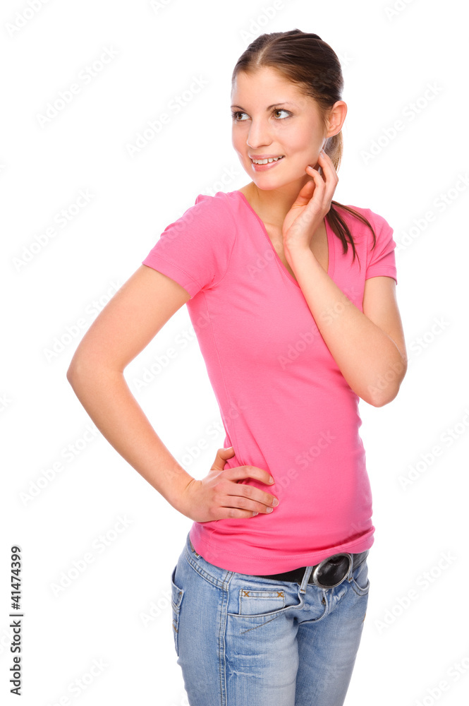 Full isolated portrait of a beautiful and happy woman Full isolated portrait of a beautiful and happy woman