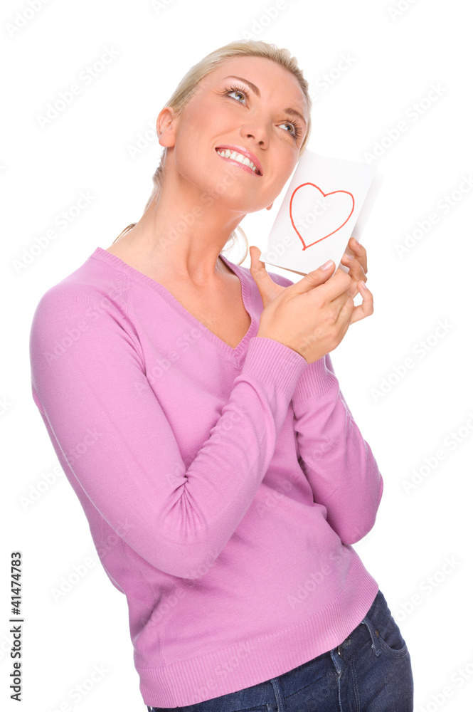 Woman with love letter Woman with love letter