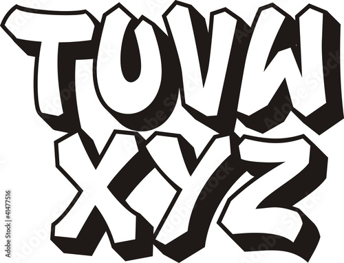 vector graffiti font alphabet (part 3)